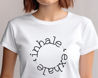Inhale Exhale Shirt, Cooles Breathe Shirt, Ausatmen Yoga Shirt für Frauen, Yoga Meditation Liebhaber Shirt, Yoga Geschenk Shirt, entspannendes Shirt, Yoga Bio