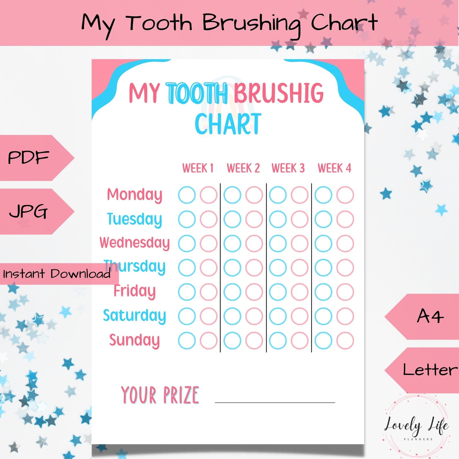 My Tooth Brushing Chore Chart Printable, Habit Tracker for Kids, Behavior Chart, Brush Teeth ...