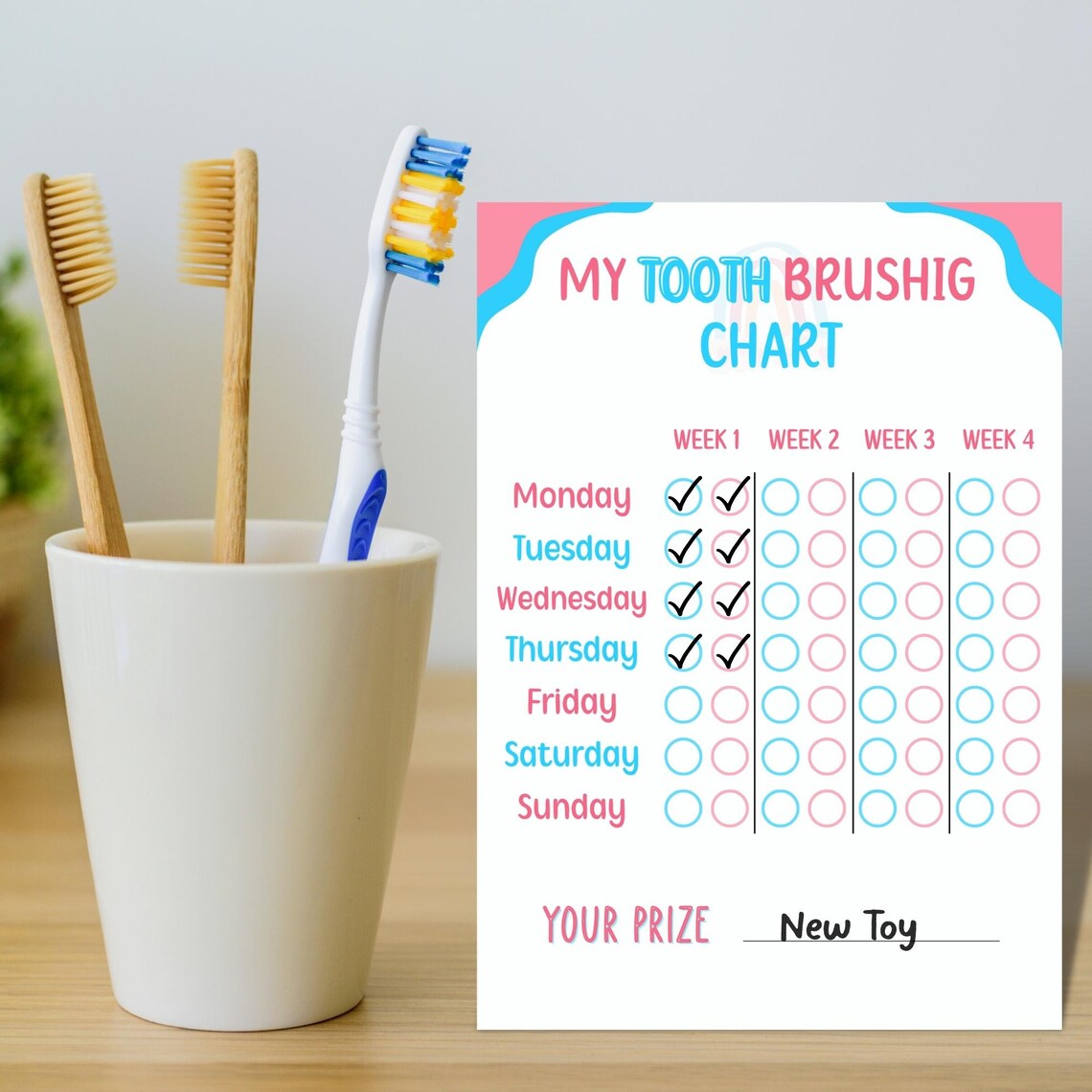 My Tooth Brushing Chore Chart Printable, Habit Tracker for Kids ...