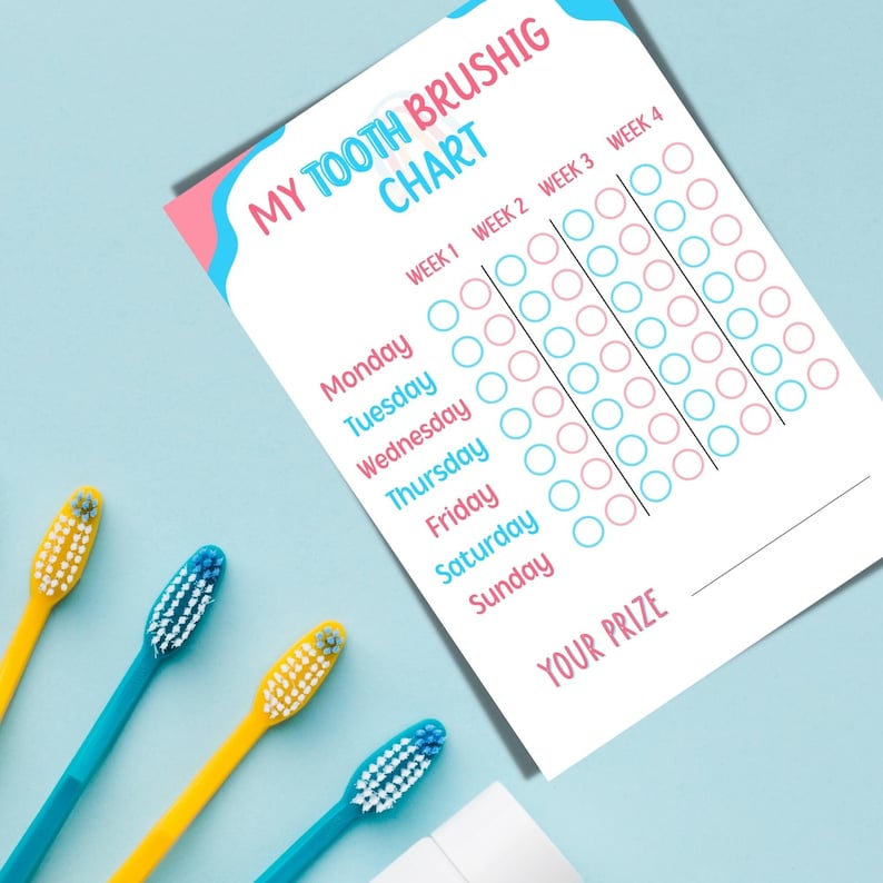 My Tooth Brushing Chore Chart Printable, Habit Tracker for Kids