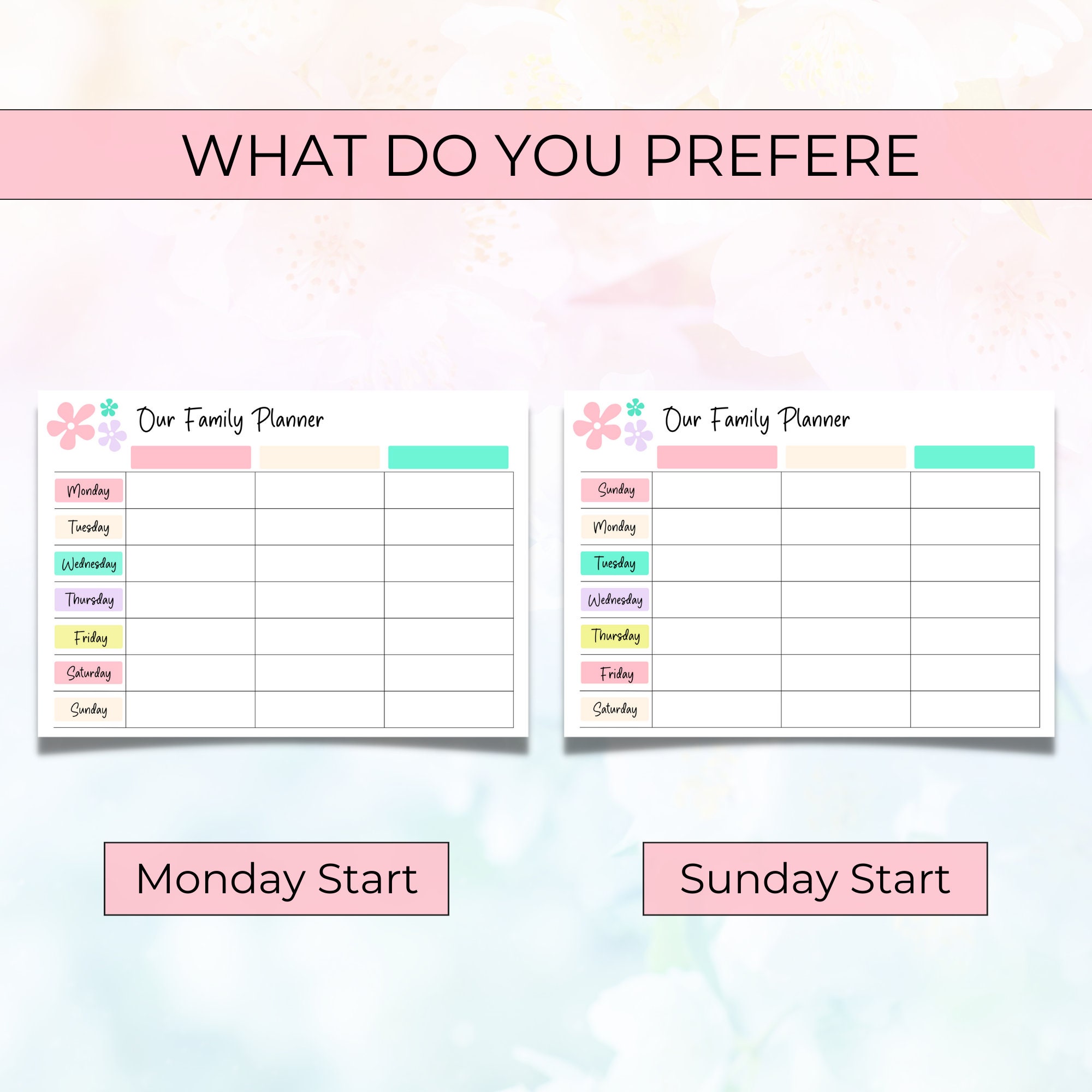 Weekly Family Planner Printable Family Calendar Editable - Etsy