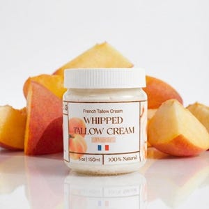 Pfirsich-Gesahnt-Talg-Balsam • Gesichtscreme 220 ml • Grasgefüttertes Frankreich