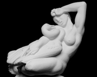 HANDPAINTED Leda and the Swan - RESIN REPLICA