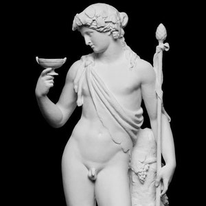 HANDPAINTED Bacchus drinking wine - RESIN REPLICA