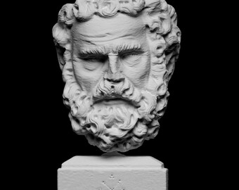 HANDPAINTED Head of a Bearded Man - RESIN REPLICA