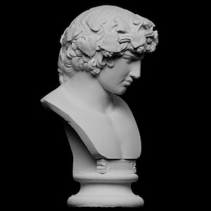 HANDPAINTED Portrait of Antinous (as Dionysus) - RESIN REPLICA