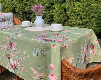 Spring Tablecloth floral vintage tablecloth oilcloth tablecloth  waterproof tablecloth wipe clean tablecloth outdoor tablecloth