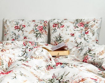 Exotic Floral Duvet Cover: 100% Cotton 300TC, Spring Bedding