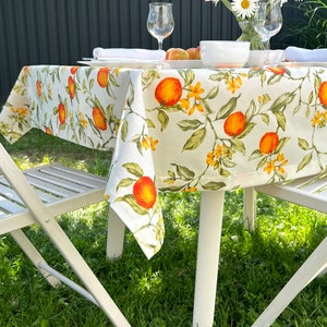 orange tablecloth