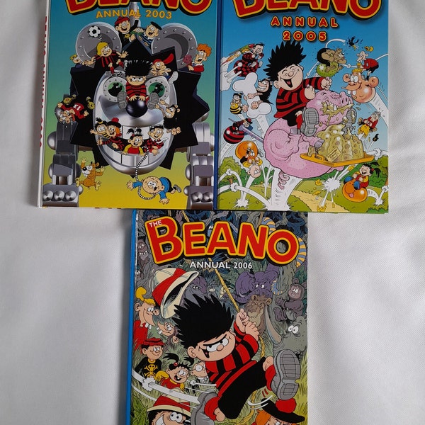 The Beano Annual 2003, 2005, 2006 Multi Listing Please Select Your Own Title Vintage U.K Comic Hardback Featuring Dennis The Menace