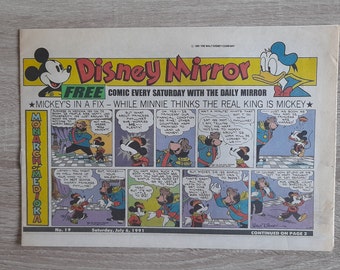 DISNEY MIRROR No 19 Saturday, July 6, 1991 Vintage Cartoon Comic Strip