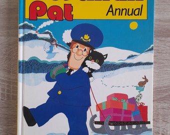 POSTMAN PAT Jahresbuch (1989) Vintage Kinder Cartoon Charakter Fernsehen Hardcover Buch