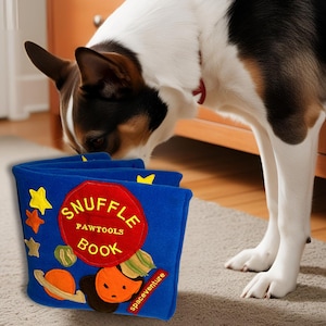 Libro de olfateo para perros: tapete de olfateo con temática espacial, actividad de olfateo, rompecabezas de búsqueda de comida, juego silencioso, envío gratuito