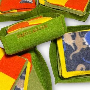 Mini Snuffle Box Puzzle Toy Set - 3 Square Sniffing Mats for Small Dogs