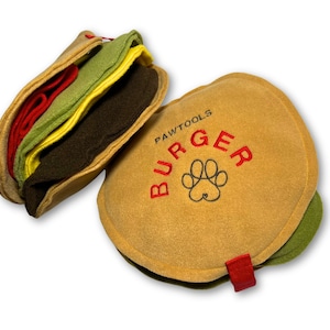 Rompecabezas interactivo para olfatear con forma de hamburguesa para perros: un juguete entretenido para tu mascota
