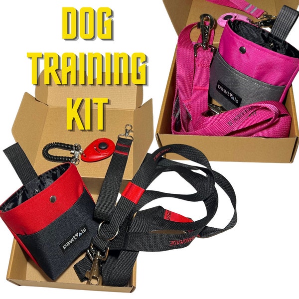 Complete Dog Training Kit: Hands-Free Leash, Treat Pouch, Keychain + Clicker