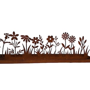 Tuindecoratie bloemen weide lente zomer roest tuindecoratie roestige decoratie terras balkon decoratie decoratieve standaard schaal