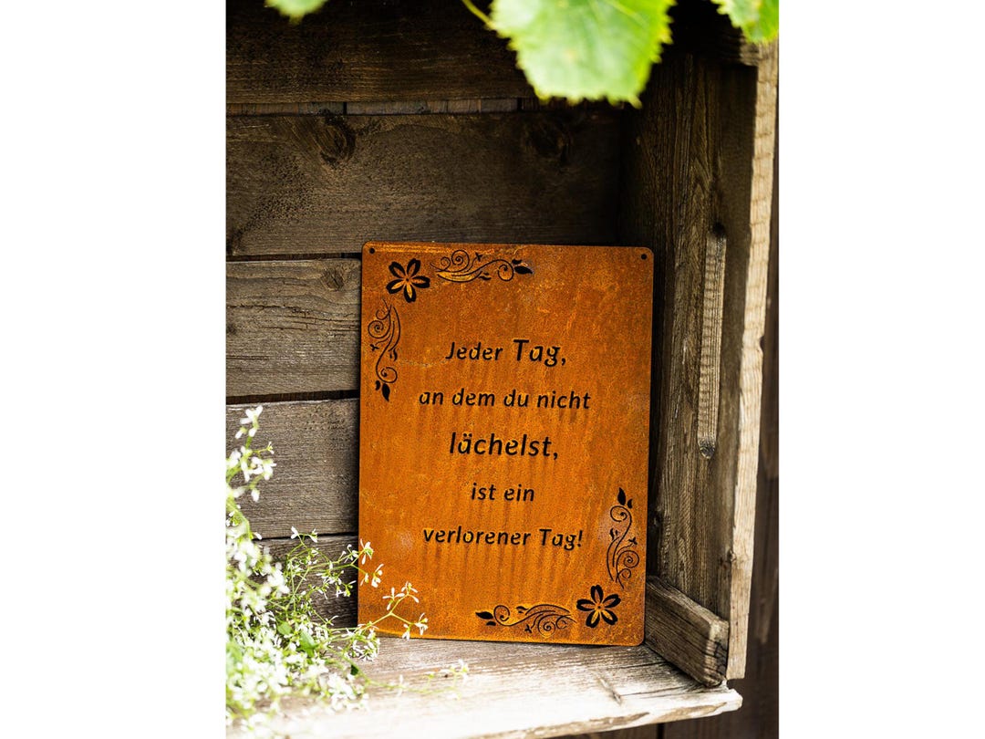 Sign, Saying, Rusty Garden Sign, Rust Finish, Hanging Garden Decoration ...