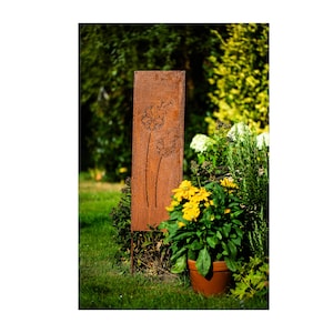 Sign saying board garden sign patina rust for plugging in rusty garden decoration dandelion dandelion screen garden stake rusty decoration