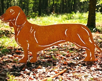 Teckel Teckel patine chien piquet de jardin décoration de jardin en métal rouillé aspect rouille figurines de rouille animaux figurines de rouille décoration de jardin rouille