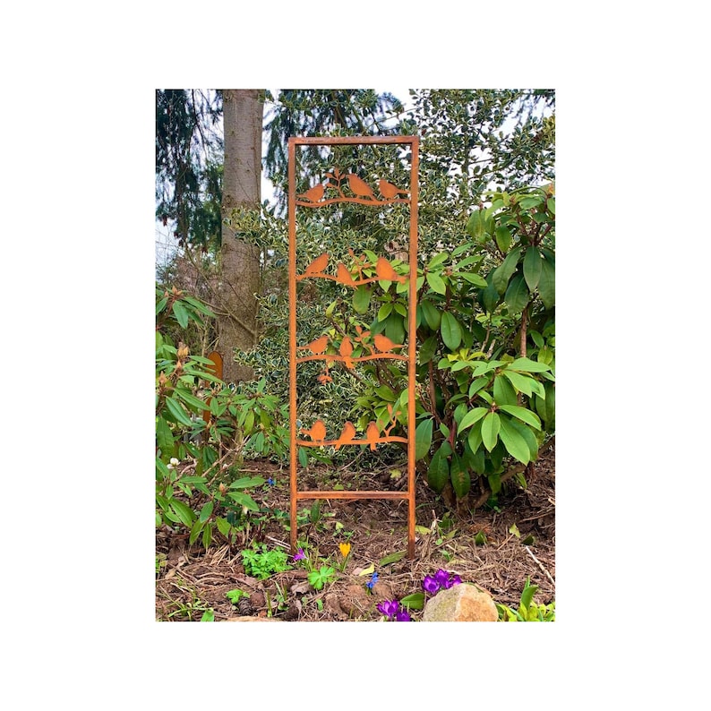 Bouchon de jardin panneau de rouille panneau de jardin patine rouille pour brancher la décoration de jardin rouillée clôture d'oiseaux prise de lit oiseaux moineaux image 5