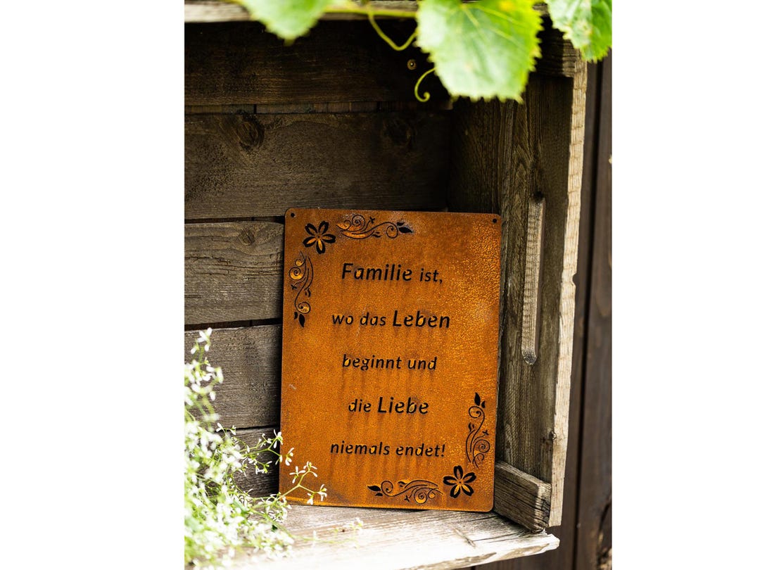 Sign Saying Board Rusty Garden Sign Rust for Hanging Garden Decoration ...