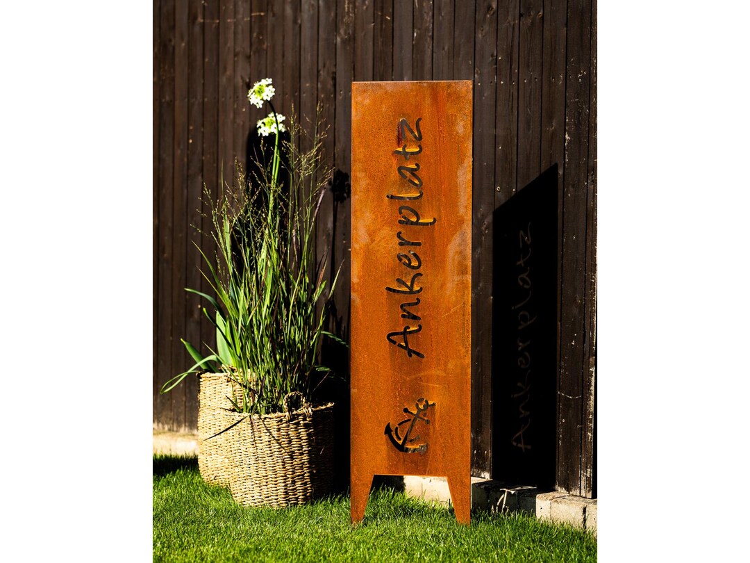 Sign Saying Board Garden Sign Privacy Screen Rust Rust to Insert Rusty ...