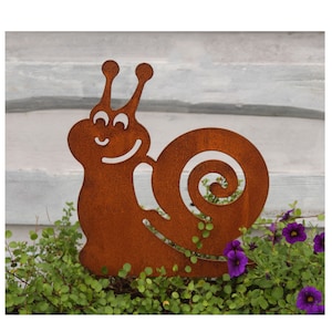 Garden stake snail flower bed stake pot stake metal rust garden decoration rusty decoration 30 cm XXL