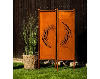 Bornhöft Set Di 2 Ali D'Angelo In Metallo Arrugginito 20x20 & 30x30cm - Decorazione Rustica Da Giardino, Esterno/Interno