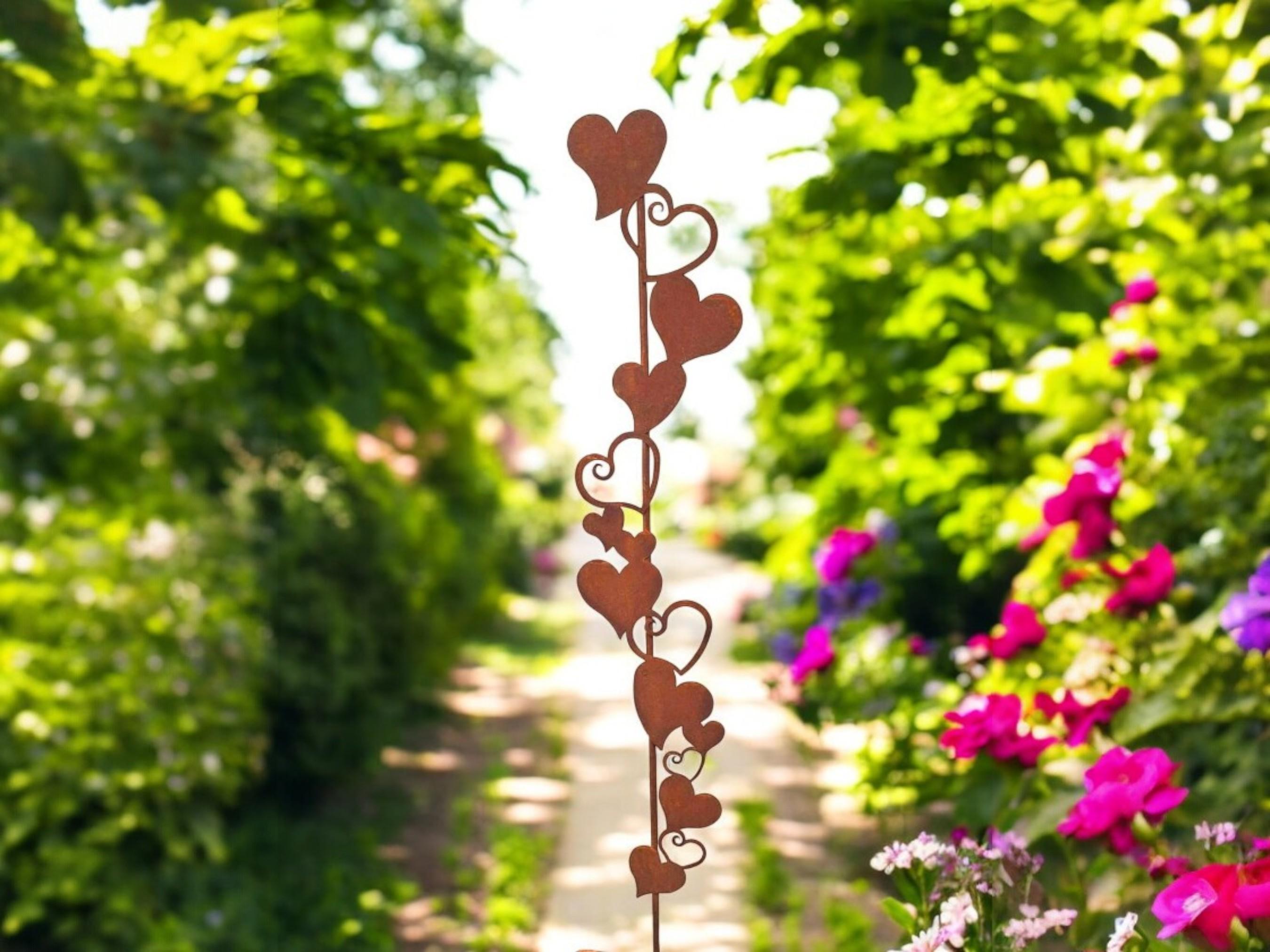 Bornhöft Gartenstecker Glockenblume Aus Edelrost – 116 Cm, Metall Gartendeko