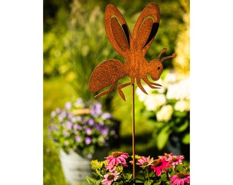 Piquet de jardin abeille guêpe piquet de lit piquet métal rouille décoration de jardin patine 110 cm décoration rouillée