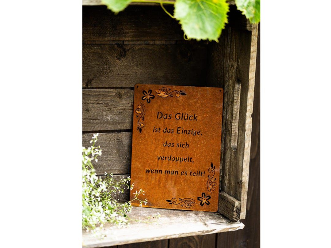 Sign, Saying, Rusty Garden Sign, Rust Finish, Hanging Garden Decoration ...