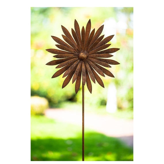 Gartenstecker Metall Blume Rost Gartendeko rostige Dekoration Edelrost Beetstecker Topfstecker rostige Gartendeko Spitz