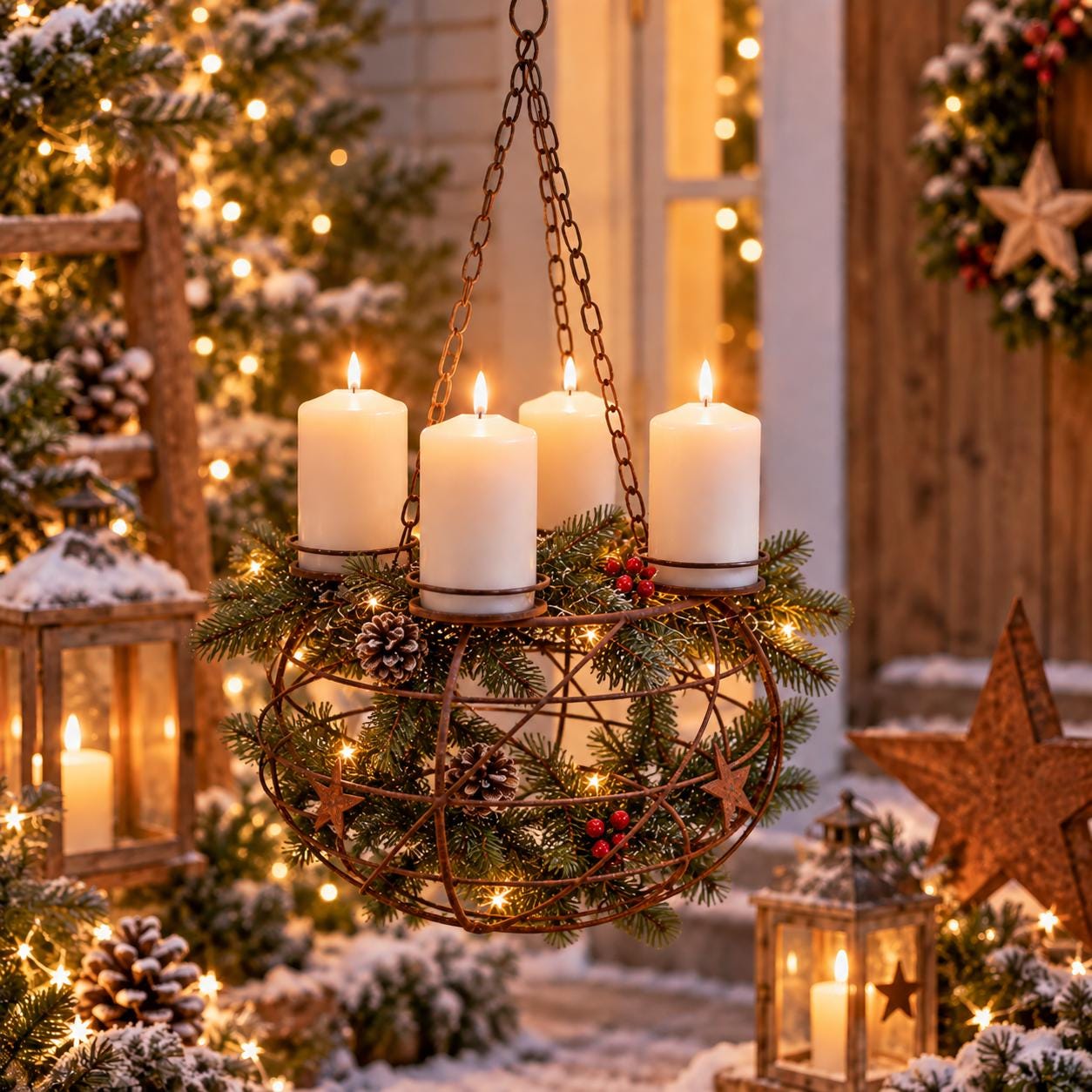 Adventskranz hängend
