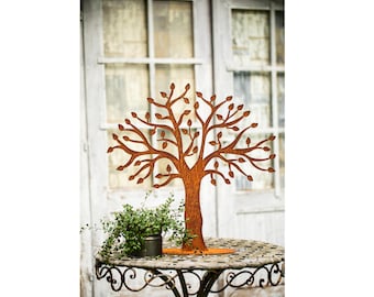 Metall Rost Gartendeko Edelrost rostige Garden Rost Deko Baum Lebensbaum Gartendeko Edelrost zum stellen 60cm x 60cm