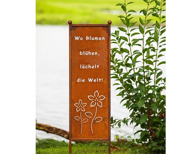 Sign Saying Board Garden Sign Rust Rust to Insert Rusty Garden ...