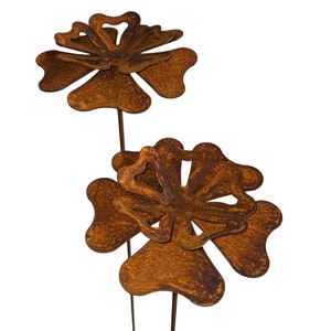 Set van 2 bloemen patina roest decoratie roestige tuindecoratie bloemen bloemen tuin plug patina tuindecoratie tuin roest decoratie klaprozen