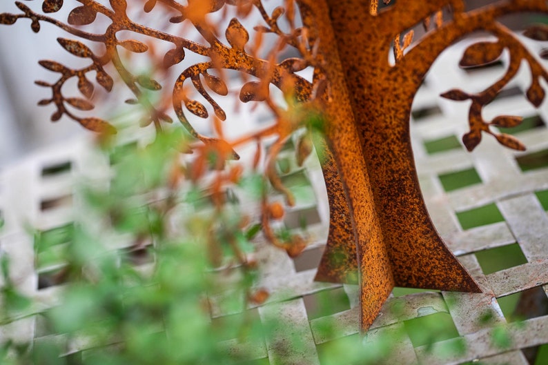 Décoration de jardin en métal rouille patine rouille décoration de jardin arbre de vie décoration de jardin patine décoration de table métal aspect rouille grand image 5