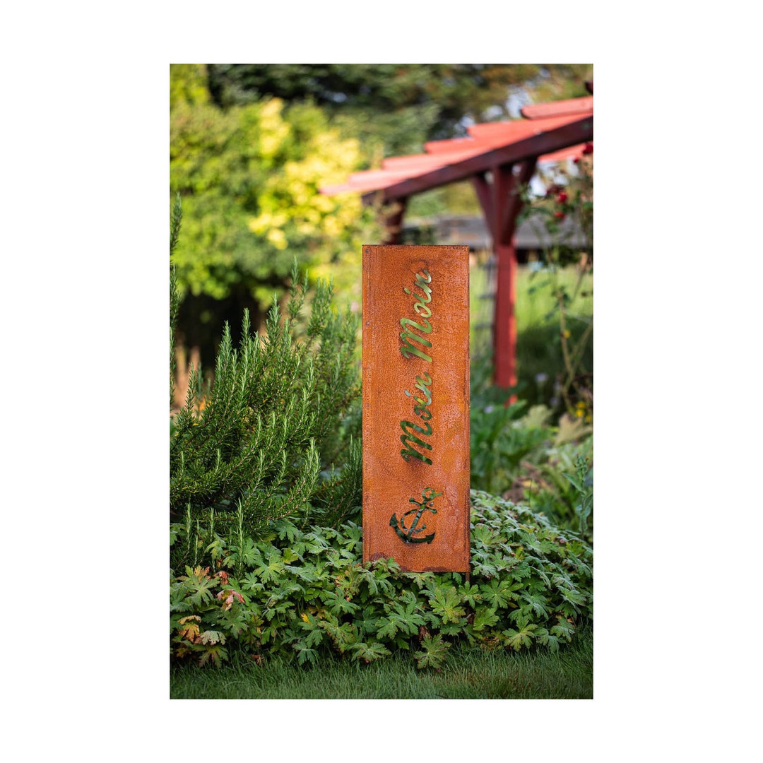 Sign Saying Board Garden Sign Patina Rust for Plugging in Rusty Garden ...
