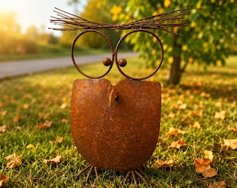 Owl Kautz XL height 40 cm rust garden decoration weatherproof rust eagle owl rust figure metal figure terrace gift rusty