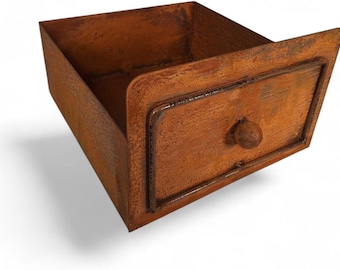 Schublade Schubkasten zum Bepflanzen Rost Edelrost Gartendekoration Pflanzgefäß  Dekoration Blumenkübel Schale Gartendeko Industrie Stil