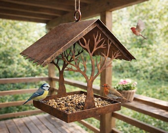 Rusty Garden Decor, Windlight, Birdhouse, Garden Decoration, Decorating, Rusty Decoration, Country House, Bird Feeder, Feeding Station
