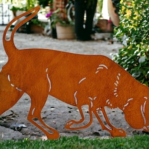 Labrador patina dog garden stake garden decoration made of rust metal decoration rust look rust figures animals rust figures garden rust decoration