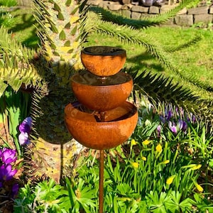 Rain catcher garden stake rust insect potion metal garden decoration patina patina look rusty bed stake top plug 75 cm image 1