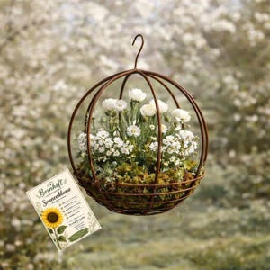 Hanging planter, plant basket, hanging basket, hanging planter, plant basket, garden sphere, 30 cm diameter, garden decoration, Christmas decoration, gift set