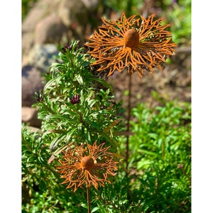 Set of 2 cornflower patina rust decoration rusty garden decoration flowers flowers garden stake patina garden decoration garden rust decoration