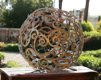 Bola de jardín bola barroca decoración de jardín metal óxido decoración de jardín pátina 40 cm decoración jardín decoración oxidada