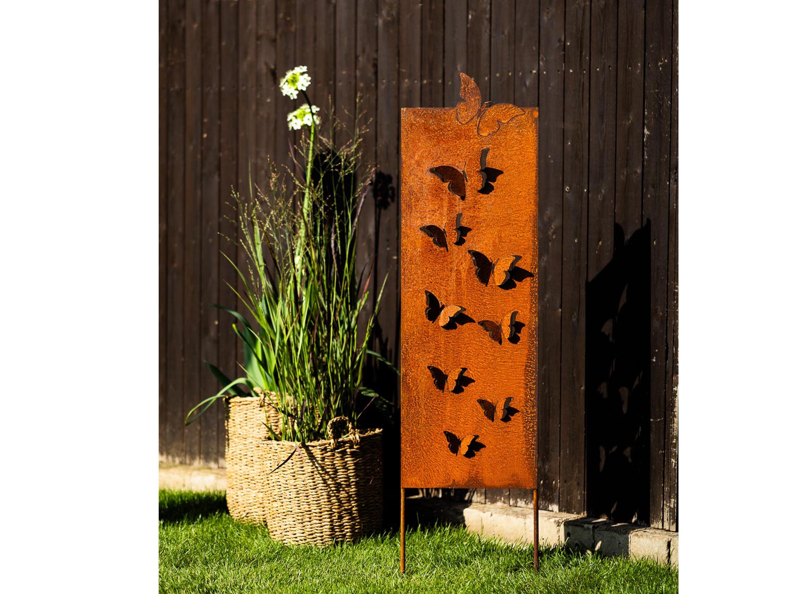Sign butterflies privacy screen saying board garden sign rust rust insert rusty garden decoration screen garden stake rusty decoration
