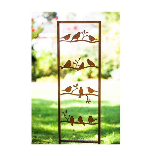 Garden stake rust sign garden sign rust rust to insert rusty garden decoration bird fence bed stake birds sparrows