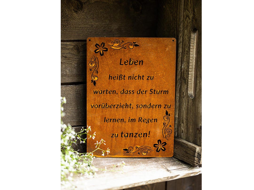 Sign Saying Board Rusty Garden Sign Rust for Hanging Garden Decoration ...